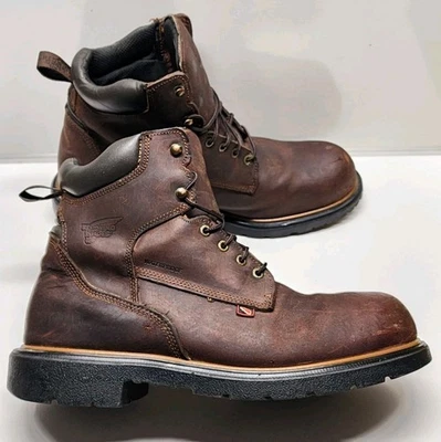 Red Wing 鞋 415 6 英寸 男式 14D 棕色皮革耐油工作靴 — 第 1/4 张图片
