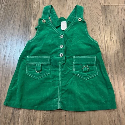 Vestido tipo jersey vintage de pana verde talla 4 con botones únicos Foto 1 de 4