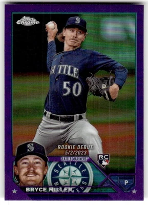 2023 Topps Chrome Update Bryce Miller Purple #/250 #USC99 - Image 1 of 2
