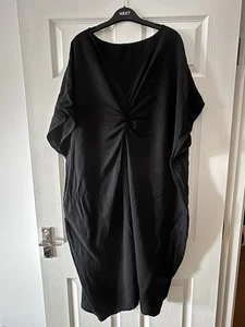 Black Twist Front Midi Dress - Picture 1 of 5