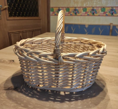 Korb, geflochten, Henkel, oval, Größe  28 x 23 x 22 cm - Bild 1 von 2