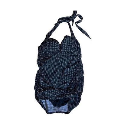 Traje de baño halter acanalado a lunares blanco y negro Lane Bryant - talla 18 Foto 1 de 4