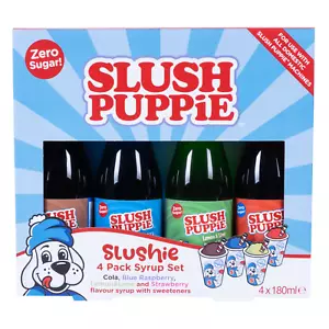 SLUSH PUPPiE ZERO Sugar 4 Pack Syrup Set - 4x180ml Slush Puppy Syrup Gift Set. - Picture 1 of 6