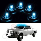 5 Smoke Lens Cab Marker Running Lights + 5x Ice Blue LED + Wire For Picup Truck