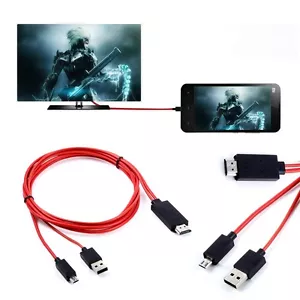 MHL Micro USB 1080P HDMI HDTV AV TV Adapter Cable Cord For HTC ONE m7 m8 phone - Picture 1 of 3