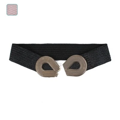 Cintura elastica con fibbia in metallo cinta per vestito da donna abito casual - Immagine 1 di 3