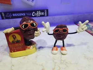 Coleccionable de colección 1987 California Raisins Sun Maid alcancía y figura de 6 - Imagen 1 de 12