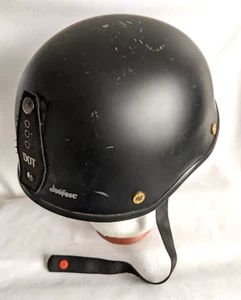 MEN LARGE BELL DRIFTER OPEN FACE FLAT BLACK BIKER MOTORCYCLE HELMET DOT BULLET - Picture 1 of 9