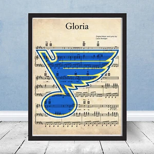 St Louis Blues Logo Play Gloria Stanley Cup Wall Decor Gift Hockey Music Art - Picture 1 of 5