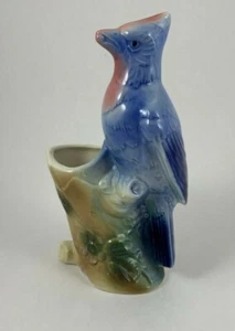 Vintage Royal Copley Red Breasted Blue Bird Bud Vase Planter - Picture 1 of 10