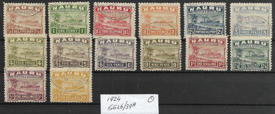 Nauru @ 1924 SG 26-39A PRIMER JUEGO USADO @ Buen precio @au.586 Foto 1 de 1