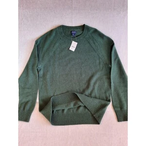 J. Suéter Pullover Crew Para Hombre Grande Sólido Verde Bosque Mezcla de Lana Cuello Redondo NUEVO - Imagen 1 de 8