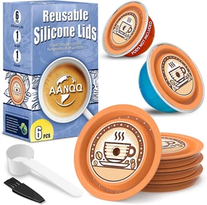 Reusable Lids for Nespresso Pods Vertuo, 6Pcs Food Grade Silicone Caps for Any S - Picture 1 of 6