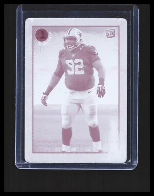 2013 John Jenkins Rookie Card 1/1 Turkey Red Magenta Printing Plate #94 Saints - Image 1 of 3