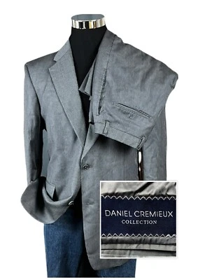 Daniel Cremieux Loro Piana Mens Wool Two Piece Suit Gray Pinstripe SZ 42R 32/30 - Image 1 of 4