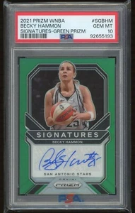 2021-22 Becky Hammon Panini Prizm WNBA Green Prizm Signatures Auto PSA 10 #SGBHM - Picture 1 of 2