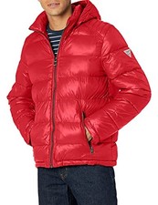 guess red winter jacket