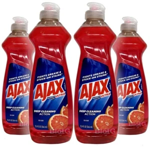 Ajax GRAPEFRUIT SCENTED Dish Washing Liquid Soap 12.4oz Kitchen Supplies 4-Pack - Picture 1 of 1