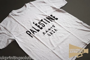 Free Palestine Gaza Celine Paris Protest T-Shirt Graphic Cotton Crew Neck - Picture 1 of 2