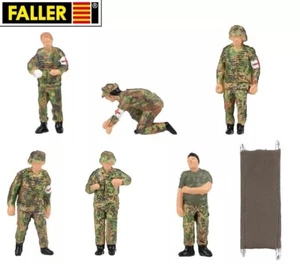 Faller 1/87 HO Scale SOLDIERS IN MEDICAL SERVICES 7pc Military Figures Miniature - Picture 1 of 2