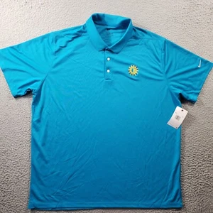 Nike Shirt Men's 2XL Aqua Blue Polo Micro Pique 2.0 NWT Golf Stretch Tampa NEW - Picture 1 of 13