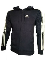 adidas Essentials French Terry 3-Stripes Full-Zip Hoodie - Blue | GK9033 |  adidas US