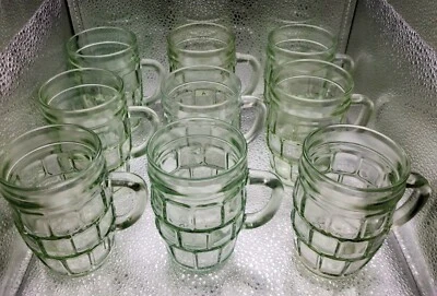 Винтажная стеклянная кружка бочонок блок узор около 4,25» корневое пиво 9 доступны - Изображение 1 из 4