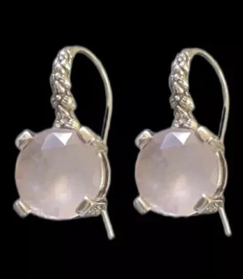 Pendientes perforados Stephen Dweck Garden madreperla y cuarzo rosa nuevos con etiquetas Foto 1 de 4