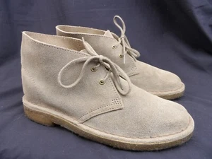 Clarks Original Bushacre Women's Desert Boot 2 Eye Chukka Taupe Crepe Sole 6.5M - Picture 1 of 10