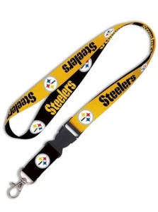 Pittsburgh Steelers Detachable Team Logo Colors Quality Lanyard Keychain NFL - Picture 1 of 2