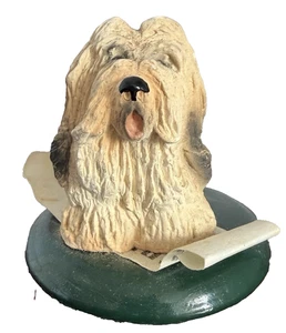 Byers Choice Lhasa Apso Dog sitting on Sheet Music - Picture 1 of 6