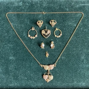 10-12K Mixed Tone Black Hills Gold Lot Earrings, Pendant, Necklace Scrap or Wear - Picture 1 of 19