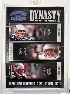 2005 Donruss Football THROWBACK THREADS #/100 Patriots - BRADY Dillon Brown SSP - Image 1 of 4