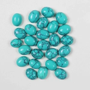 Synthetic Turquoise Oval Cabochon 5x7mm to 20x25mm Loose Gemstone - Picture 1 of 2