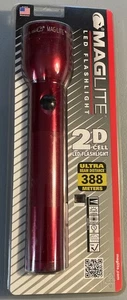MAGLITE LED FLASHLIGHT T2DNG6 LED 2 D CELL SEALED Mag-Lite 151-000-424 Rare Red - Picture 1 of 4