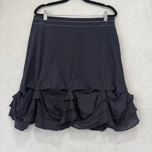 MC Planet Skirt Womens 40 Blue Layered Ruffle Hem Stretchy Zip France Boho Chic - Picture 1 of 10