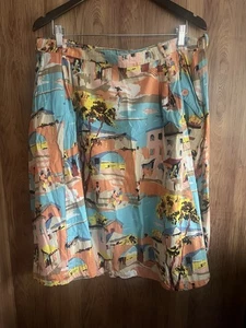 Emily and Fin Skirt, Cotton, landscape , Size 14, - Picture 1 of 6