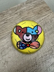 Britto Bear Glass Paperweight Dome 3” Diameter Colorful Collectible - Picture 1 of 10
