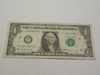 1997 18 APR, REVERSE BIRTHDAY NOTE F 19971804 C 1$ One Dollar Bill - Image 1 of 4