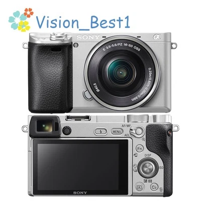 Sony Alpha A6300 24.2MP Mirrorless Digital Camera with 16-50mm Zoom Lens Silver - Image 1 of 4