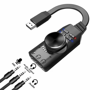 USB 2.0 Soundkartenadapter 7.1 Kanal, 3D PC Externer Soundkartenadapter - Afbeelding 1 van 6