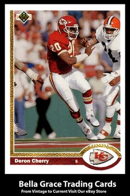 1991 Upper Deck Deron Cherry #374 Kansas City Chiefs - Image 1 of 2
