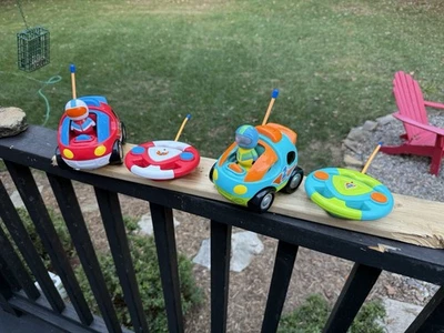 My First Cartoon RC Race Car Lot of 2 – Orange/Blue & Red/Blue – Tested - Image 1 of 4