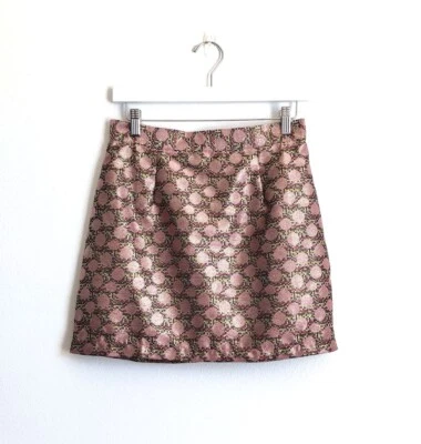 Minifalda Modcloth Glad You Came rosa multicolor punto metálico talla 6 Foto 1 de 4