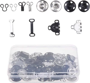 50 Pairs Sewing Hook and Eye, Sew-On Snaps - Sewing Closure Fastener Clasps Repa - Picture 1 of 9