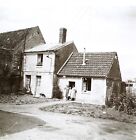 France Woman Rhuis Oise Family Home c1950 Photo Vintage Plate Glass Pn2