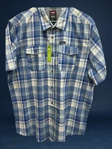 Wrangler 2 Pocket Utility Shirt, Regular Fit, S/S, UPF 30, Flex, Size XL NWT - Picture 1 of 5