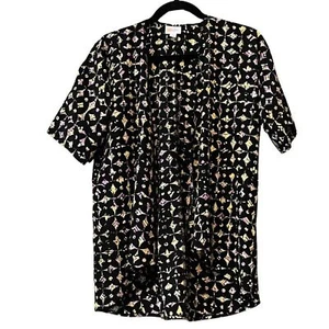 LULAROE GIRLS BIANKA KIMONO PURPLE AND YELLOW GEOMETRIC DESIGN SIZE 3 (10-12) - Picture 1 of 10