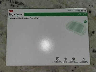 3M 1626W Tegaderm Transparent Dressings 4" X 4 3/4" - 50each Expires 2027+ - Image 1 of 2