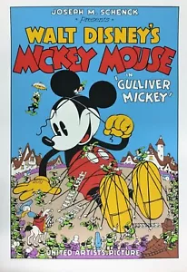 Walt Disney Mickey Mouse Serigraph Gulliver Mickey FREE SHIPPING - Picture 1 of 5